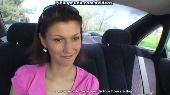 Girl sucks in the car in front of everybody
