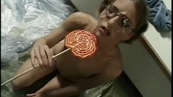 Bukkake slut and her lolipop