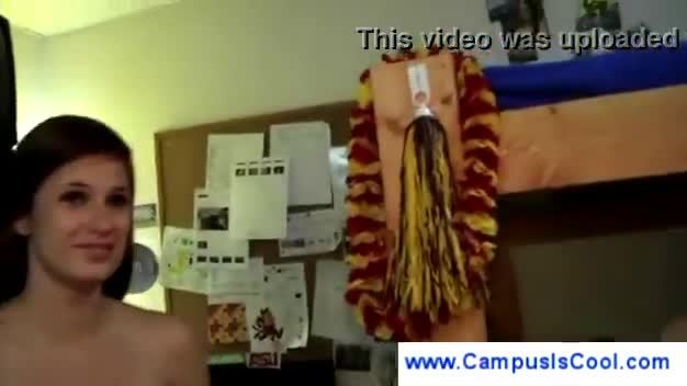Chubby college girl undresses at campus